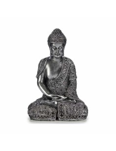 Figurine Décorative Buda Assis Argenté 17 x 32,5 x 22 cm (4 Unités) 2