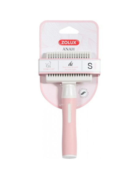 Brosse Zolux 550004 Chat Rétractile Multicouleur Rose Acier Plastique
