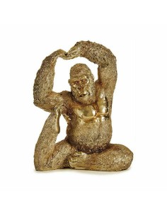 Figurine Décorative Yoga Gorille Doré 14 x 30 x 25,5 cm (3 Unités) 2