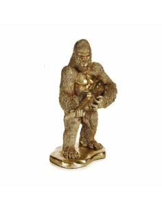 Figurine Décorative Gorille Guitare Doré 16 x 39 x 27 cm (3 Unités) 2