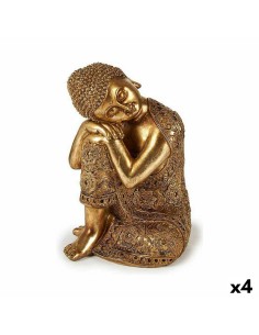 Figurine Décorative Buda Assis Doré 20 x 30 x 20 cm (4 Unités)