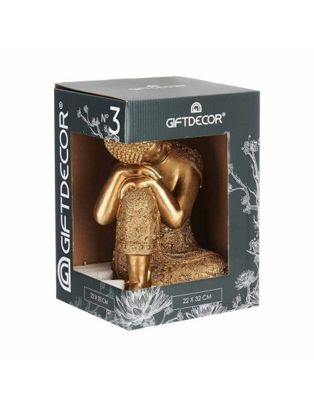 Figurine Décorative Buda Assis Doré 20 x 30 x 20 cm (4 Unités)