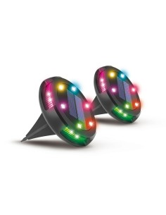 Lampe solaire Activejet AJE-LARIX DP Noir RGB 11 x 14,5 x 11 cm (2 Unités)