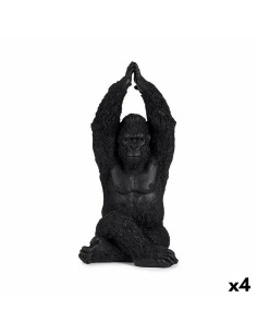 Figurine Décorative Gorille Yoga Noir 18 x 36,5 x 19,5 cm (4 Unités)