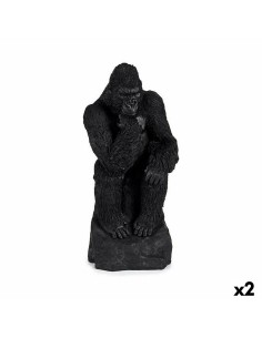 Figurine Décorative Gorille Noir 20 x 45 x 20 cm (2 Unités)