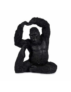 Figurine Décorative Yoga Gorille Noir 15,2 x 31,5 x 26,5 cm (3 Unités) 2