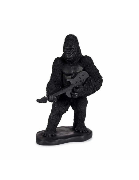 Figurine Décorative Gorille Guitare Noir 17,5 x 38 x 27 cm (3 Unités)
