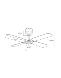 Ventilateur de Plafond EDM 33802 Báltico Blanc 50 W ø 102 cm 2