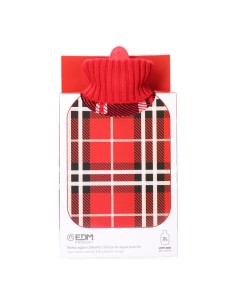 Bouillotte EDM 76773 Rouge Écossais Laine 2 L Plastique 2