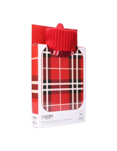 Bouillotte EDM 76773 Rouge Écossais Laine 2 L Plastique