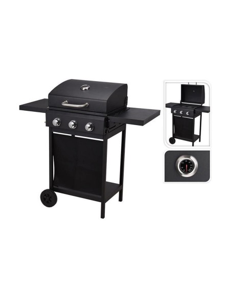 Barbecue à gaz Vaggan 139 x 56,5 x 106 cm Noir