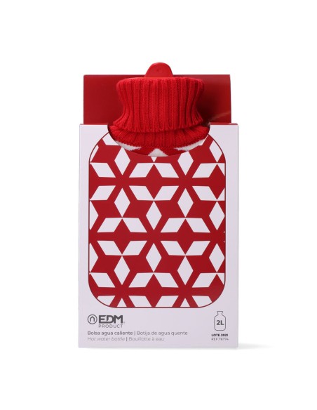 Bouillotte EDM 76774 Rojo/Blanco Laine 2 L