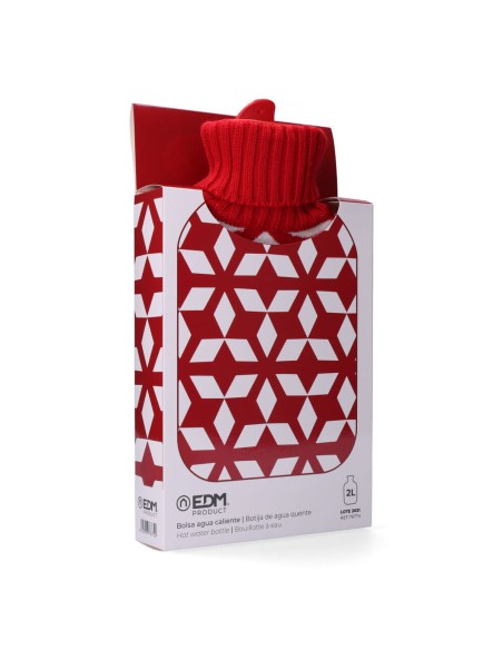 Bouillotte EDM 76774 Rojo/Blanco Laine 2 L
