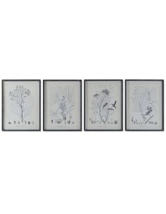 Cadre DKD Home Decor Moderne Plantes botaniques 45 x 2,5 x 60 cm (4 Unités)