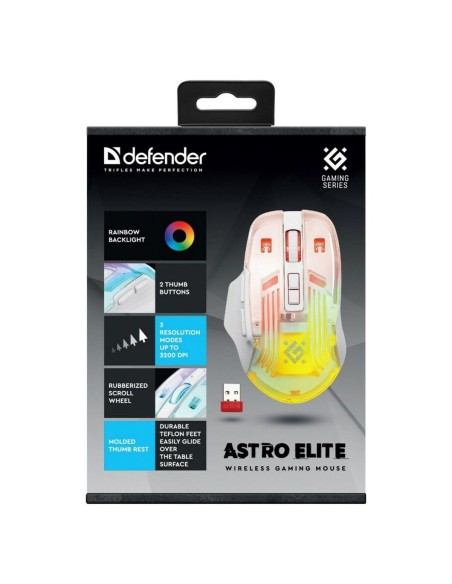 Souris Gaming Defender GM-056 ASTRO ELITE Blanc 3200 DPI