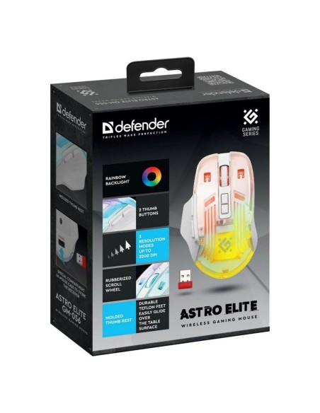 Souris Gaming Defender GM-056 ASTRO ELITE Blanc 3200 DPI