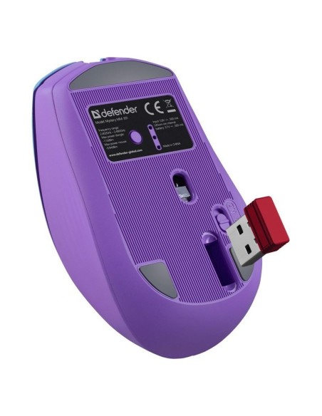 Souris Bluetooth Sans Fil Defender MISTERIO MM-301 Pourpre