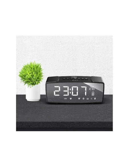 Pendule Réveil Greenblue 62917 Noir Gris Monochrome Noir/Gris