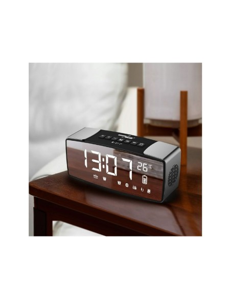 Pendule Réveil Greenblue 62917 Noir Gris Monochrome Noir/Gris