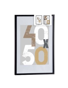 Porte photos mural Noir Plastique Bois MDF 52,5 x 2,5 x 72,5 cm (6 Unités) 2