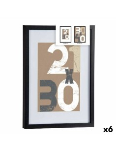 Porte photos mural Noir verre Bois MDF 32,5 x 2,5 x 42,5 cm (6 Unités)