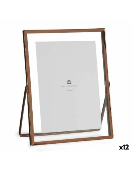 Cadre photo Cuivre Métal verre Plastique 18,5 x 1 x 23 cm (12 Unités)