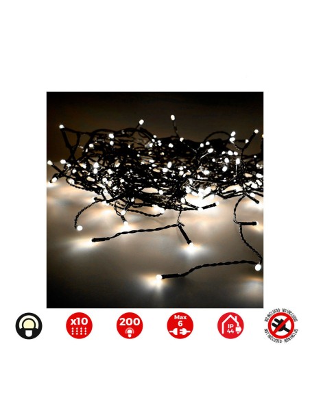 Barrière lumineuse LED EDM 71263 Easy-Connect 3,2 W Lumière chaude Vert tendre 2 x 2 m
