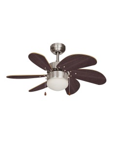 Ventilateur de Plafond avec Lumière EDM 33984 Aral Wengue nickel 50 W