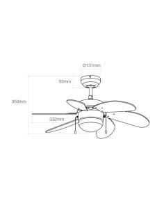 Ventilateur de Plafond avec Lumière EDM 33984 Aral Wengue nickel 50 W 2