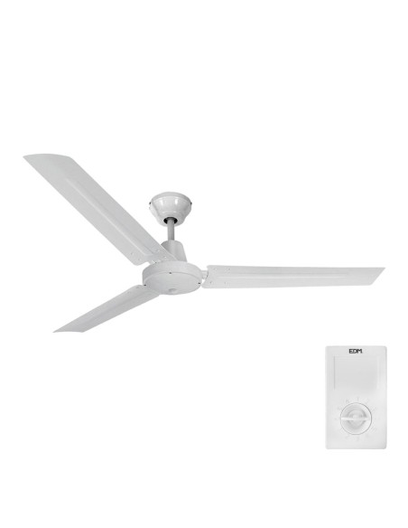 Ventilateur de Plafond EDM 33982 Blanc 60 W Ø 120 cm Mini industriel