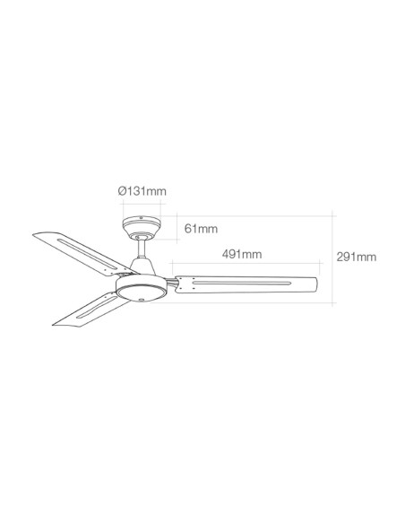 Ventilateur de Plafond EDM 33982 Blanc 60 W Ø 120 cm Mini industriel