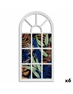 Porte photos mural Fenêtre Blanc verre Plastique 34,5 x 2,5 x 69,5 cm (6 Unités)