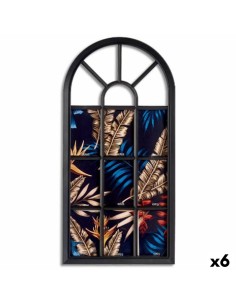 Porte photos mural Fenêtre Noir verre Plastique 34,5 x 2,5 x 69,5 cm (6 Unités)