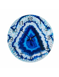 Horloge Murale Marbre Bleu Verre 30 x 4 x 30 cm (4 Unités) 2