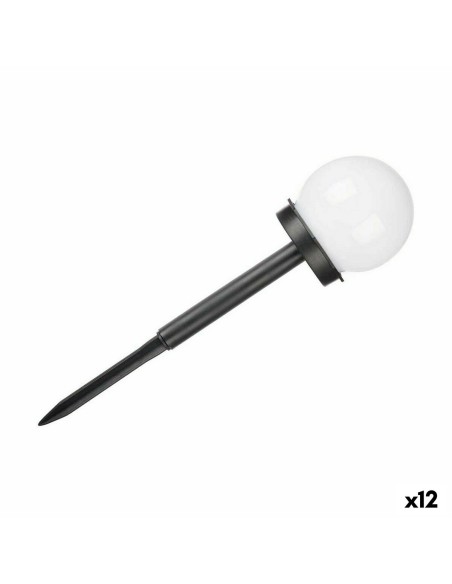 Balise Ibergarden 10 CM BALL Blanc Noir Plastique 10 x 34,5 x 10 cm Ballon Charge solaire (12 Unités)