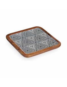 Centre de Table Blanc Marron Noir Ethnique 25 x 25 cm (6 Unités) 2