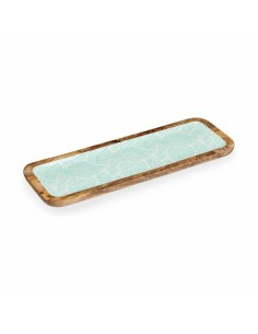 Centre de Table Blanc Marron Vert Feuille d'une plante 45 x 15 cm (6 Unités) 2