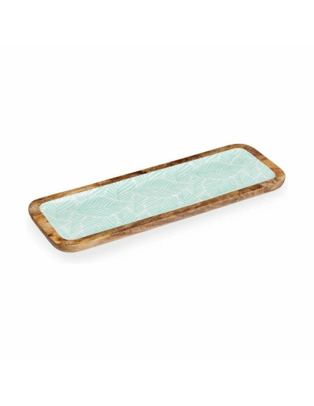 Centre de Table Blanc Marron Vert Feuille d'une plante 45 x 15 cm (6 Unités)