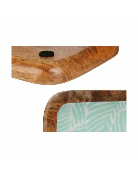Centre de Table Blanc Marron Vert Feuille d'une plante 45 x 15 cm (6 Unités)