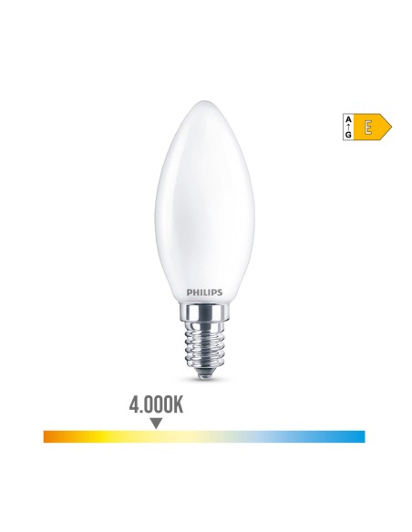 Lampe LED Philips Bougie E 6,5 W 60 W E14 806 lm 3,5 x 9,7 cm (4000 K)