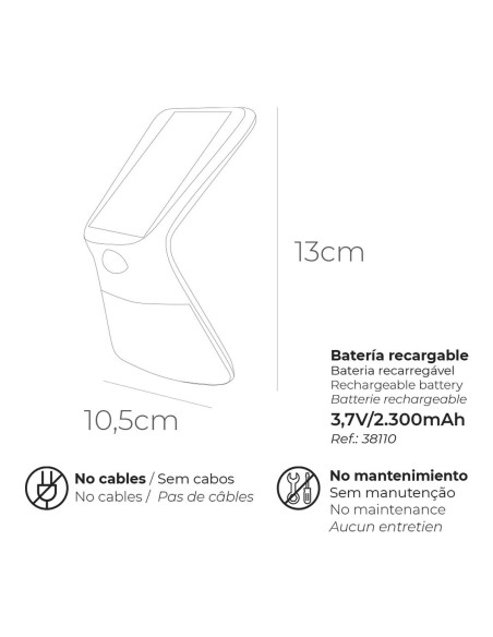 Lampe LED avec Capteur de Mouvement EDM 31843 Blanc polypropylène 3,5 W