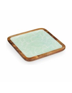 Centre de Table Blanc Marron Vert Feuille d'une plante 25 x 25 cm (6 Unités) 2