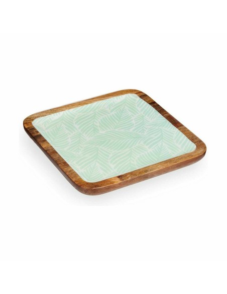 Centre de Table Blanc Marron Vert Feuille d'une plante 25 x 25 cm (6 Unités)