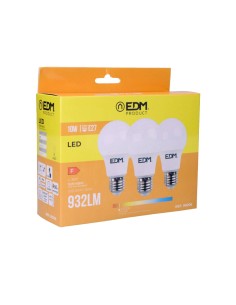 Pack de 3 ampoules LED EDM 98206 F 60 W 10 W 68 W E27 810 Lm 932 Lm Ø 6 x 10,8 cm (3200 K)