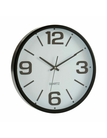 Horloge Murale Blanc Noir Verre Plastique 40 x 5 x 40 cm (6 Unités)