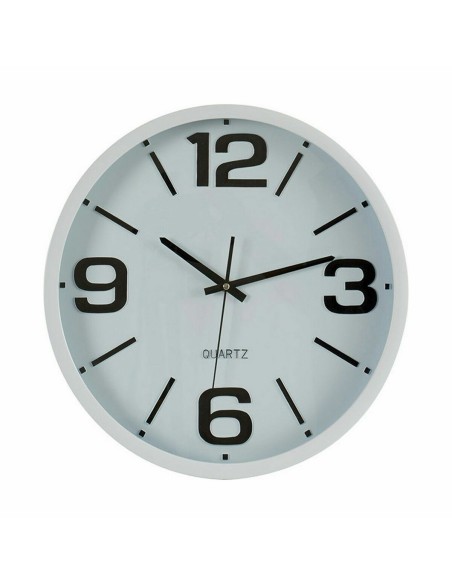 Horloge Murale Blanc Noir Verre Plastique 40 x 5 x 40 cm (6 Unités)
