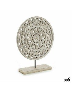 Figurine Décorative Mandala Blanc 30 x 36 x 7 cm (6 Unités)