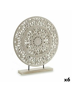 Figurine Décorative Mandala Blanc 7 x 49 x 44 cm (6 Unités)