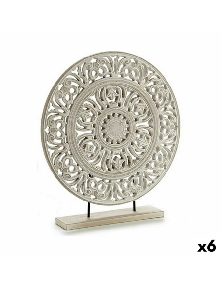 Figurine Décorative Mandala Blanc 7 x 49 x 44 cm (6 Unités)