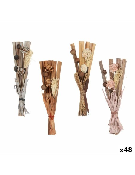 Bouquets Gris Orange Rose Naturel 15 x 35 x 5 cm (48 Unités)